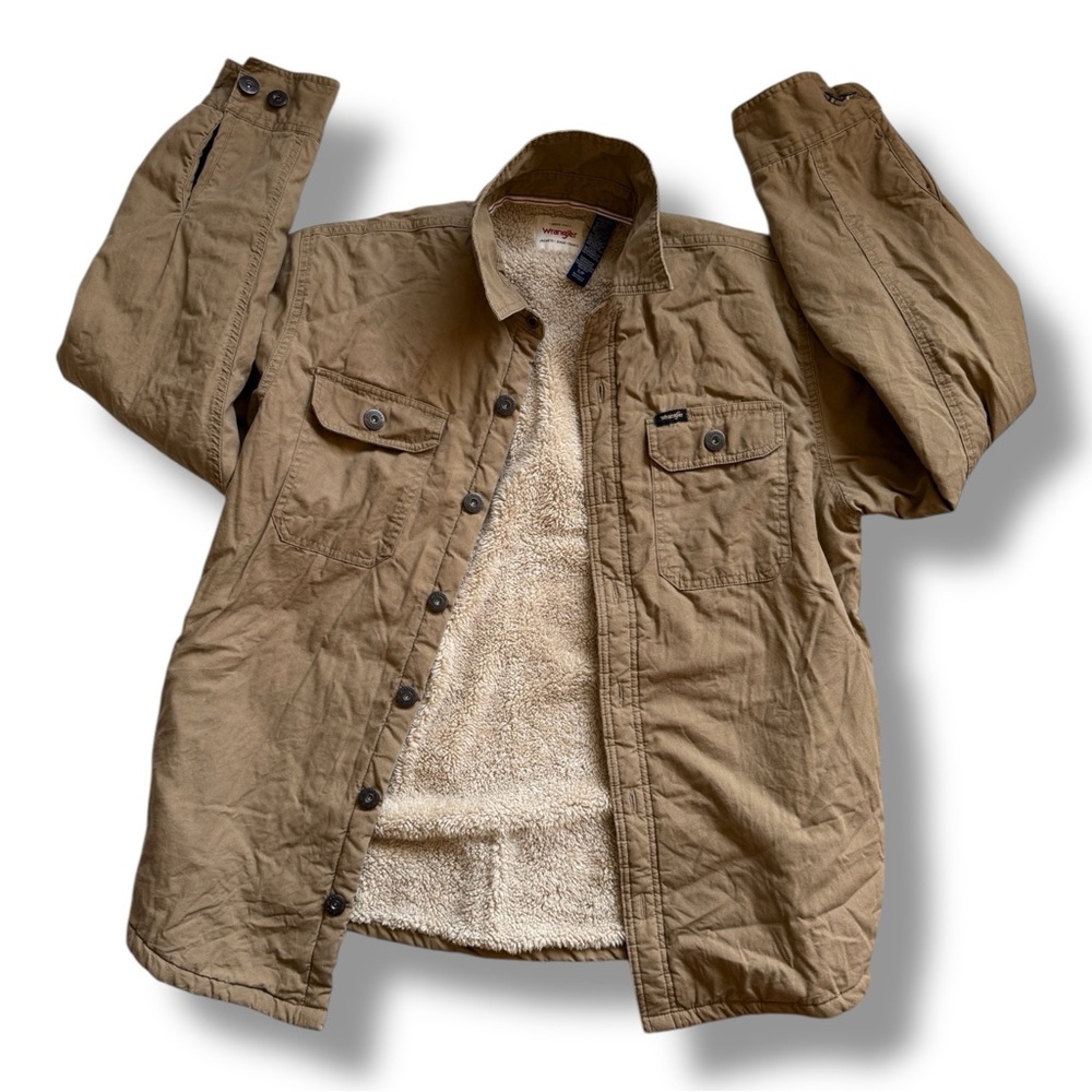 Wrangler Light Medium Weight Sherpa Lined Utility Men's Tan Jacket